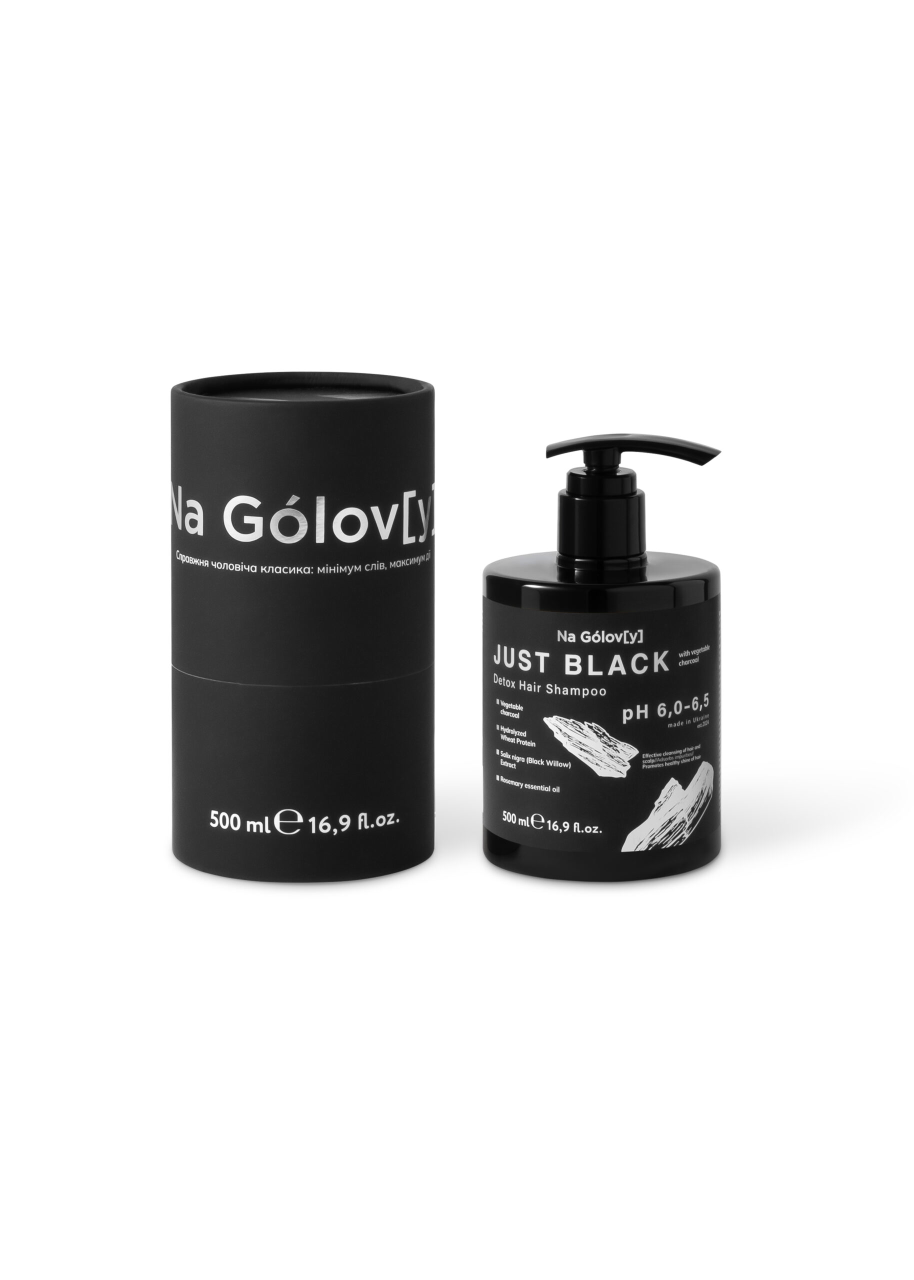 Детокс-шампунь для волосся JUST BLACK «Na Gólov[y]»